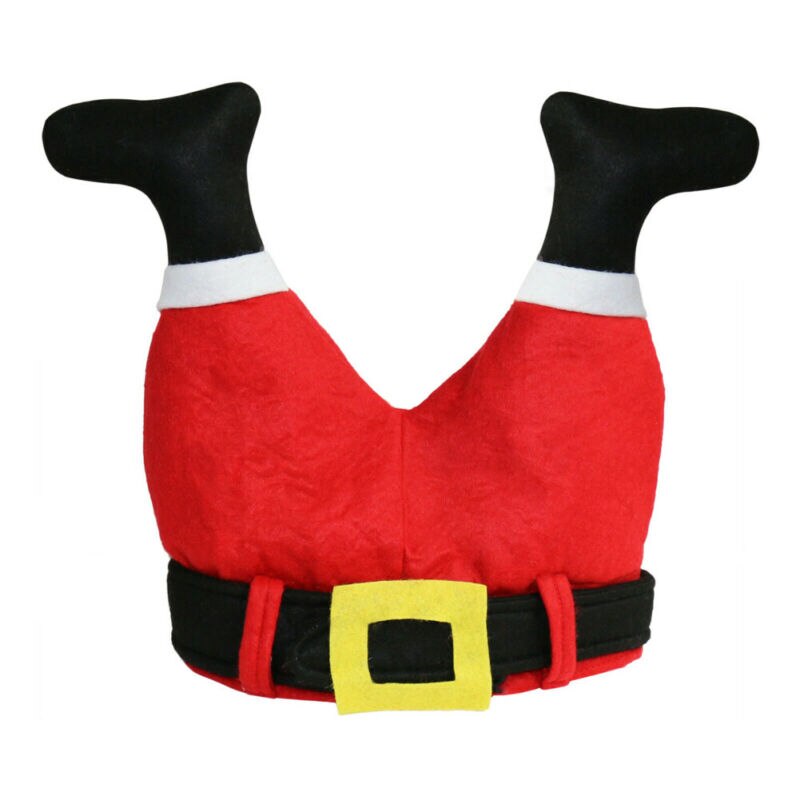 Red Funny Santa Claus Legs Christmas Hat Santa Pants Christmas Party Costume