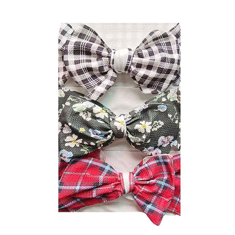 3 Pcs/Set Sweet Princess Baby Headband Flower Big Bows Kids Children Turban Hairbands For Girls Baby Girl Hair Accessories: style 9