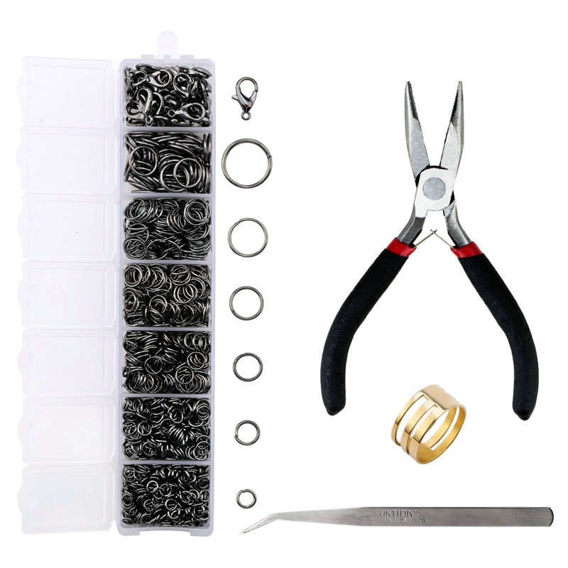 A Set Jewelry Findings Tool Set Open Jump Rings,Jewelry Pliers, Lobster Clasps hooks, jewelry tweezers Jewelry Making Supplies: PURPLE