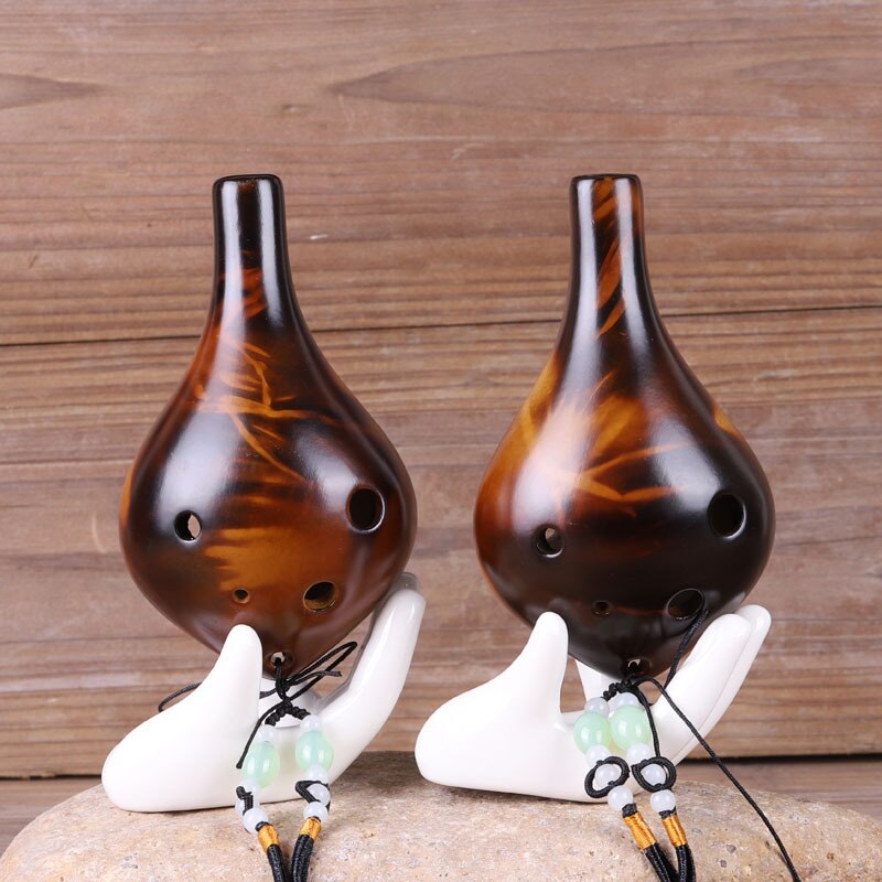 Ocarina Alto C en céramique à 6 trous, instrument classique de flûte de gourde avec sac de Protection, d'anniversaire pour enfants, directe