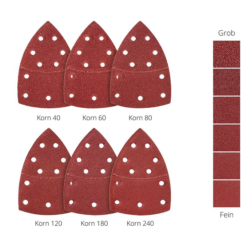 50 pièces feuilles de ponçage, tapis de ponceuse de souris pour s'adapter à la multi-ponceuse et tous les multi-outils oscillants