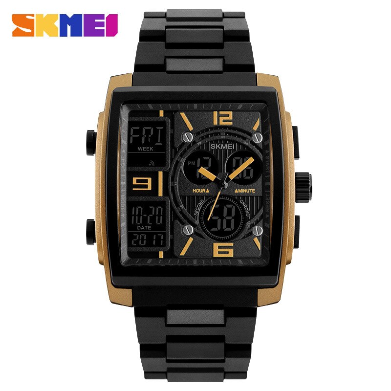SKMEI Casual Horloge Multifunctionele Dual Display Horloges Digitale & Analoge mannen Horloge Waterdicht Business Man Horloge: SKM03