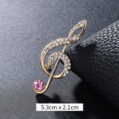 Weimanjingdian Crystal Rhinestones Pave Muzikale Borden Broche Reversspeldjes: 9424 pink