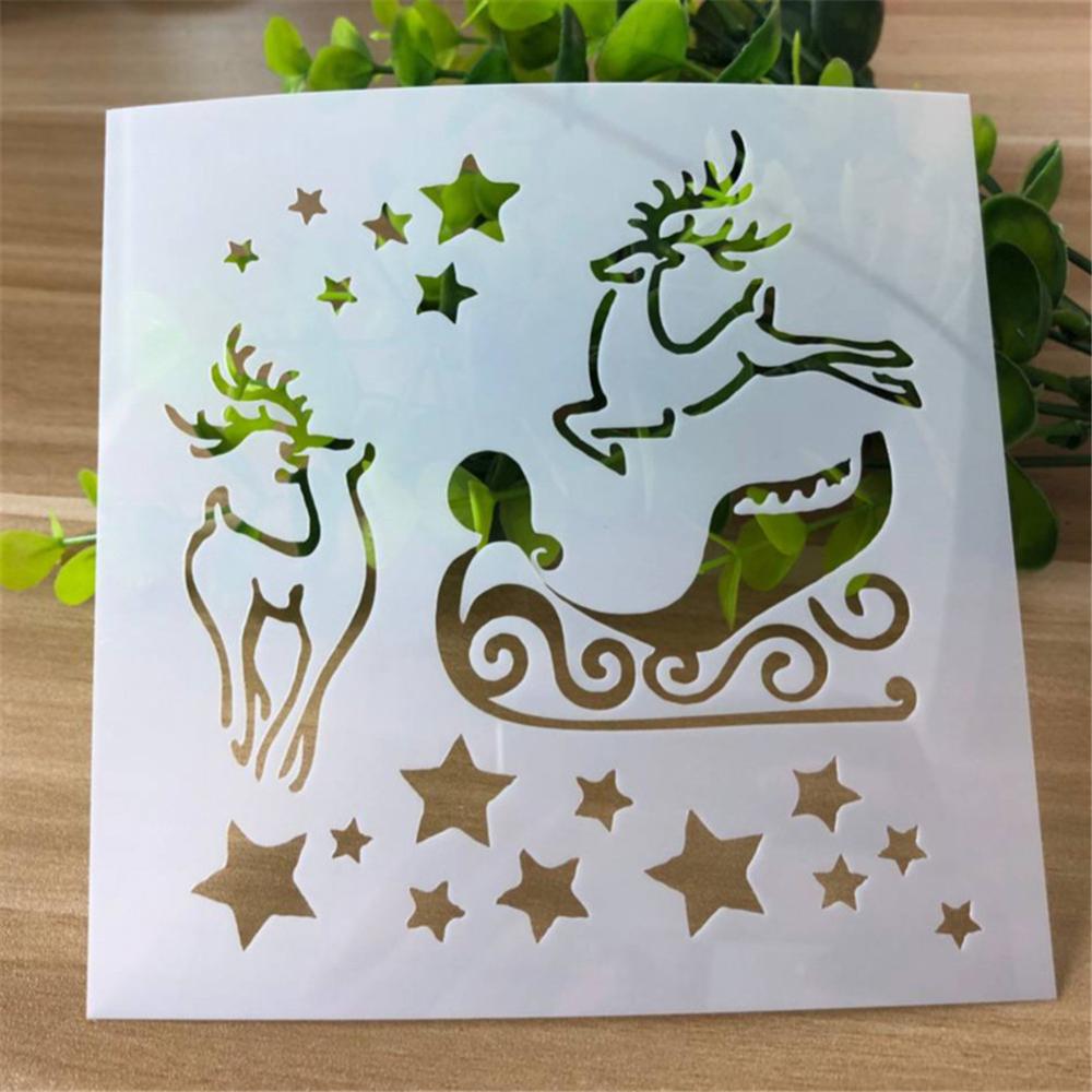 Weihnachten Schablonen Vorlagen Hirsch Dekor DIY Grafiken Malerei Scrapbooking Stempel Ornament Album Geprägte Vorlage wiederverwendbar