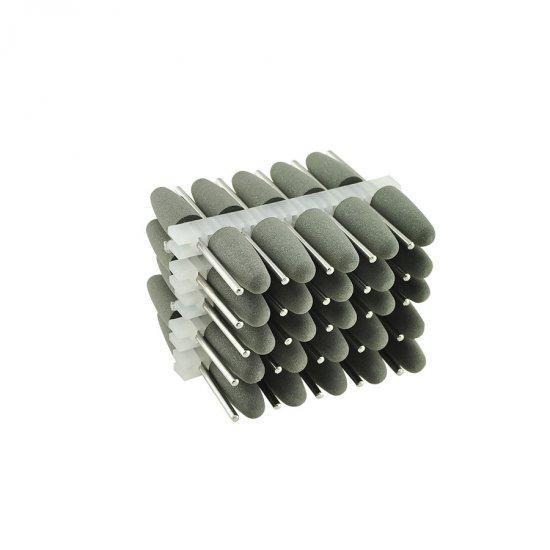 Pulidores de goma de silicona, fresas de pulido de diamante de 2,35mm, herramientas dentales grises, 50 Uds.