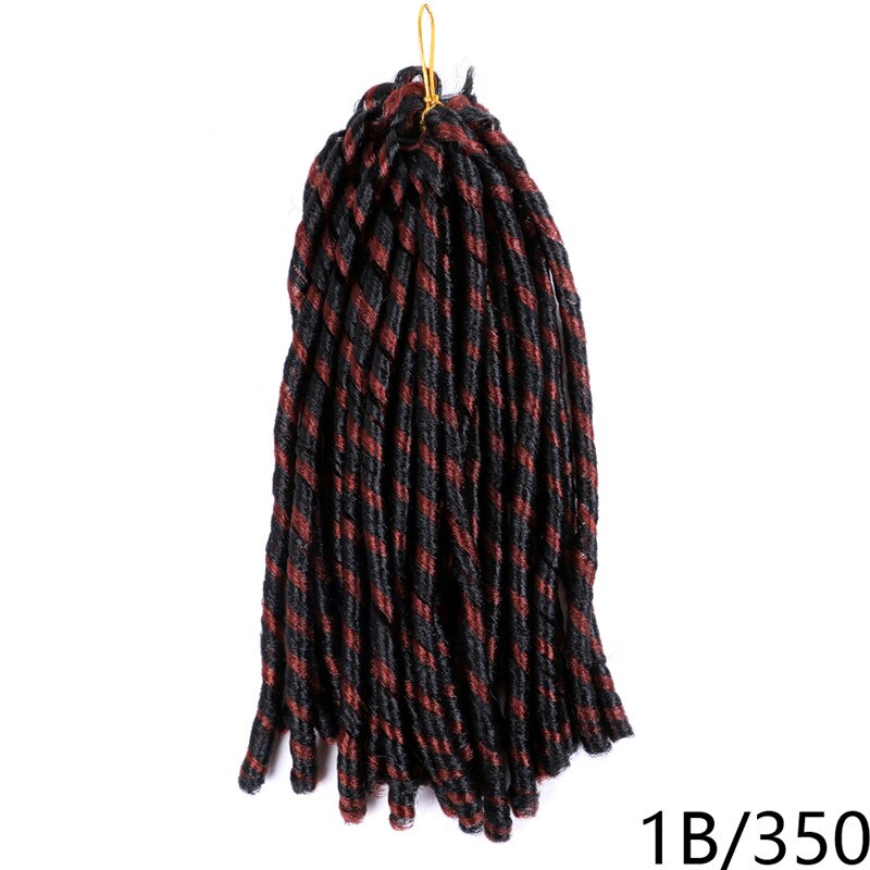 ZYR miękki Locs dredy syntetyczne przedłużanie włosów 14 cali 70g Ombre afro szydełkowe warkocze wysokotemperaturowe włókno: 1B-350