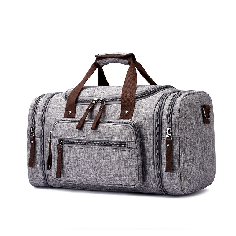 Scione bolsas de equipaje a prueba de agua, bolsos de lona de viaje de gran capacidad para hombre, bolsos de informales para la noche y el fin de semana, bolso grande de hombro: Gray