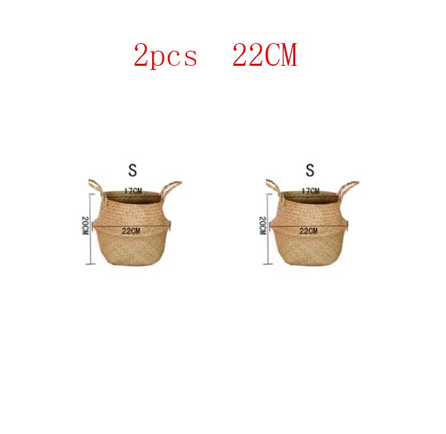 Algen-Weidenkorb, Rattan, hängender Blumentopf, Aufbewahrung von schmutzigen Kleidung, WF1015: Braun