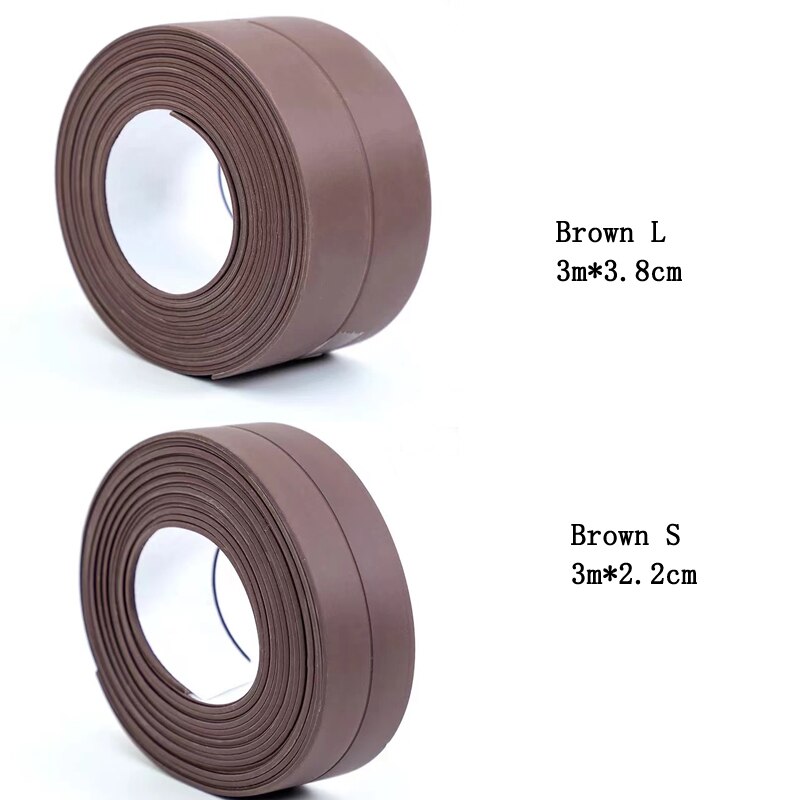 Stickers for kitchen Stickers kitchen Adhesive borders wall kitchen Waterproof kitchen sinks Sticker wall adhesive tape: Brown / 3.3m X 2.2cm