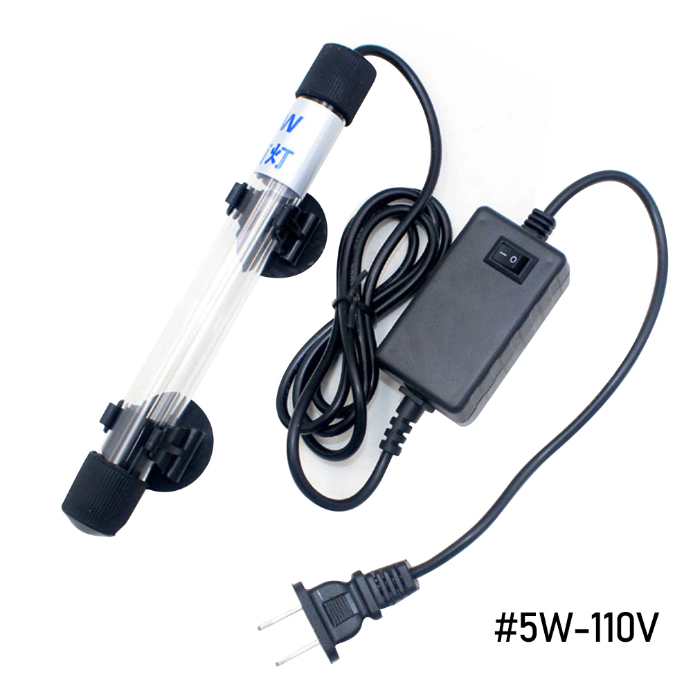 Aquarium UV Sterilizer Lamp Light Water Cleaner FishTank Lamp Fish Pond Sterilization Lamp Ultraviolet Filter Water Disinfection: 5W-110V