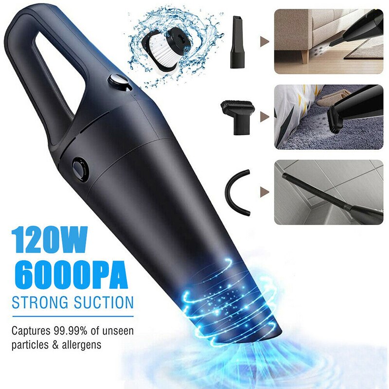 12V senza fili 6000papà aspirapolvere per auto senza fili bagnato asciutto aspirapolvere per aspirapolvere portatili automatici strumento per la pulizia degli interni delle auto