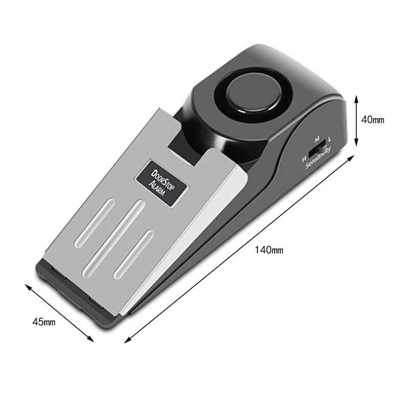 Mini Wireless Vibration Alarm Door Stop Alarm For Home Wedge Shaped Stopper Alert Security System Block Blocking System
