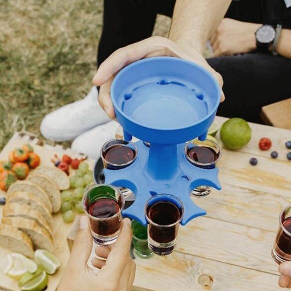 6 Shot Glass Dispenser Holder Carrier Caddy Liquor Dispenser Party Bar Accessory Drinking Games Glass Dispenser Bar Tools