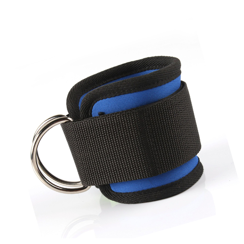 1Pcs Kabel Enkelbandjes Voor Kabel Machines Been Oefeningen Dubbele D-Ring Enkelboeien Voor Gym Workouts Glutes benen Sterkte: blue  1pcs