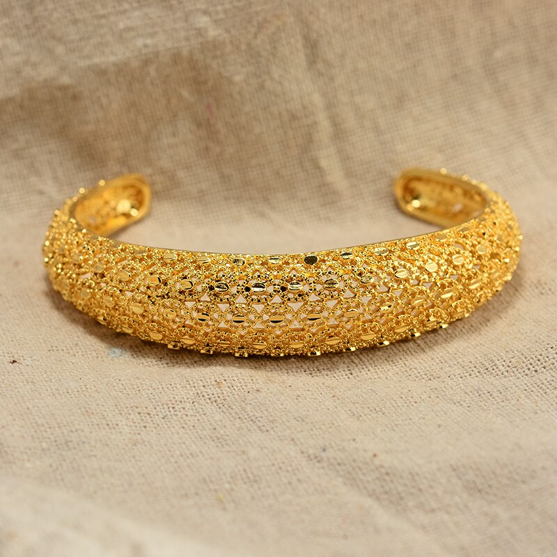 africain/arabe or couleur fleur bracelets pour les femmes élastique réglable ouvert Bracelet pour les femmes de fête de mariage: 1pcs