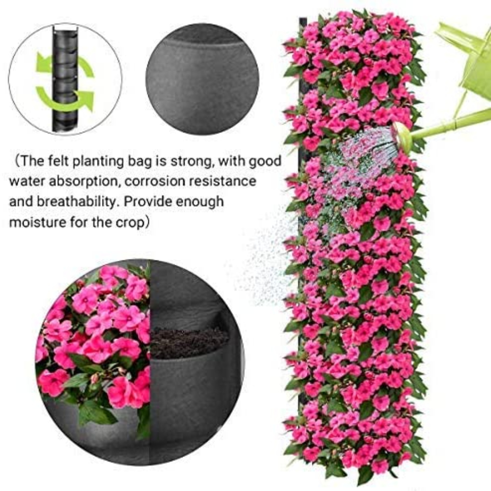 Bolsa colgante Vertical para cultivo de jardín, maceta de flores, impermeable, montaje en pared, bolsa colgante para maceta, uso interior y exterior
