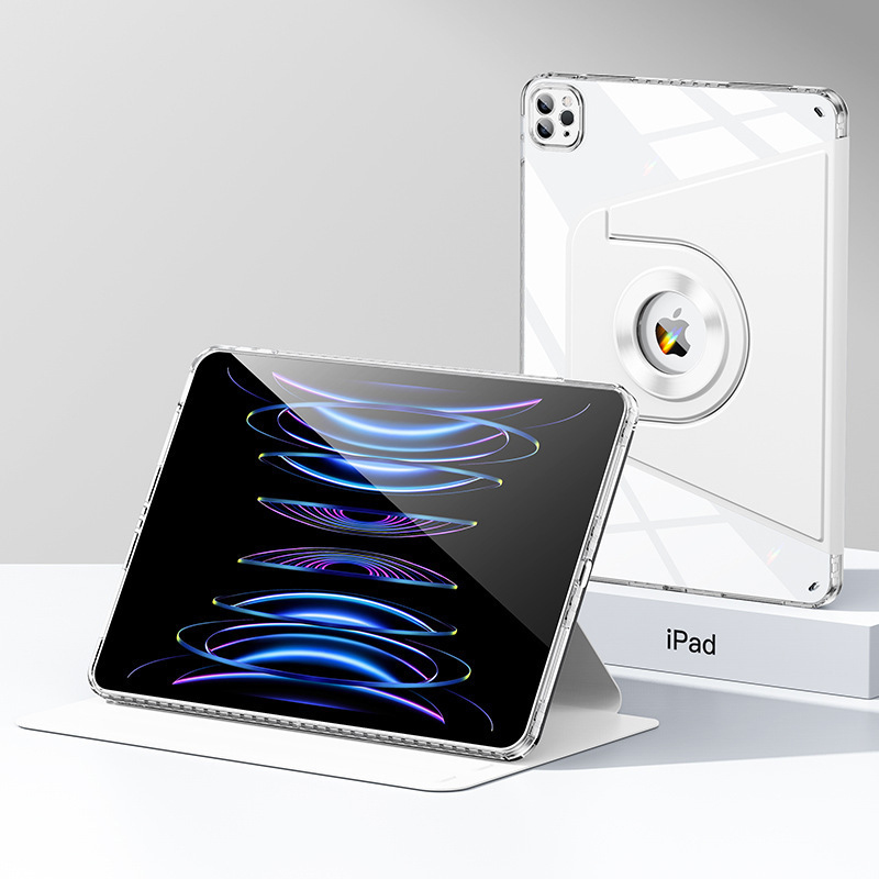 Funda con rotación magnética para IPad Pro 11, 2022, Air 5, Air 4, 10. ª generación, 10,9 pulgadas, 10,2, 8, 9. ª Pro, 10,5, Air 3, 9,7, Mini 6: ELEVEN / Blanco