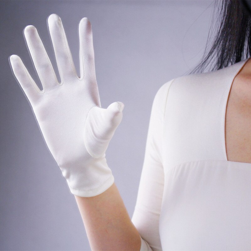 Mitaine élastique en Satin de soie mercerisé pour femmes, 22cm, pour soirée dansante, légère, couleur unie, pour la conduite, , L78