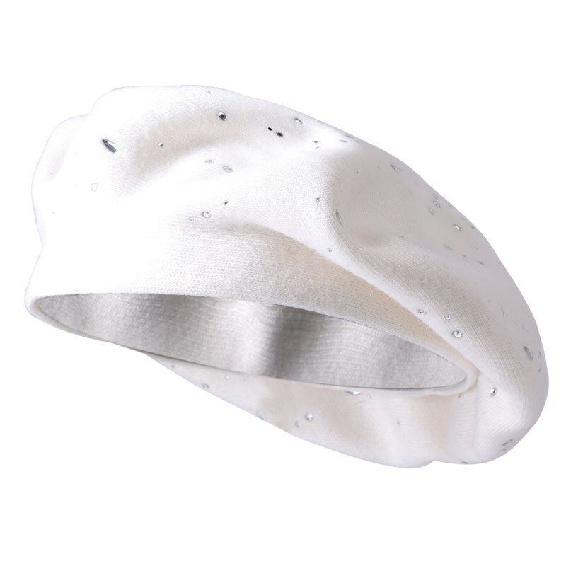 Vinter baskermössor för kvinnor ullstickade enfärgade basker kvinnliga mössor tjej höstvarma gorros märkes huvmössor: 08