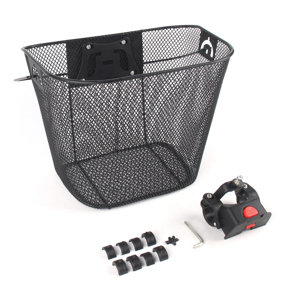 Metal Mesh Basket for MTB Mountain Bike Cycling Bicycle Front Foldable Basket Riding Rear Pannier Quick Release Shopping Handle