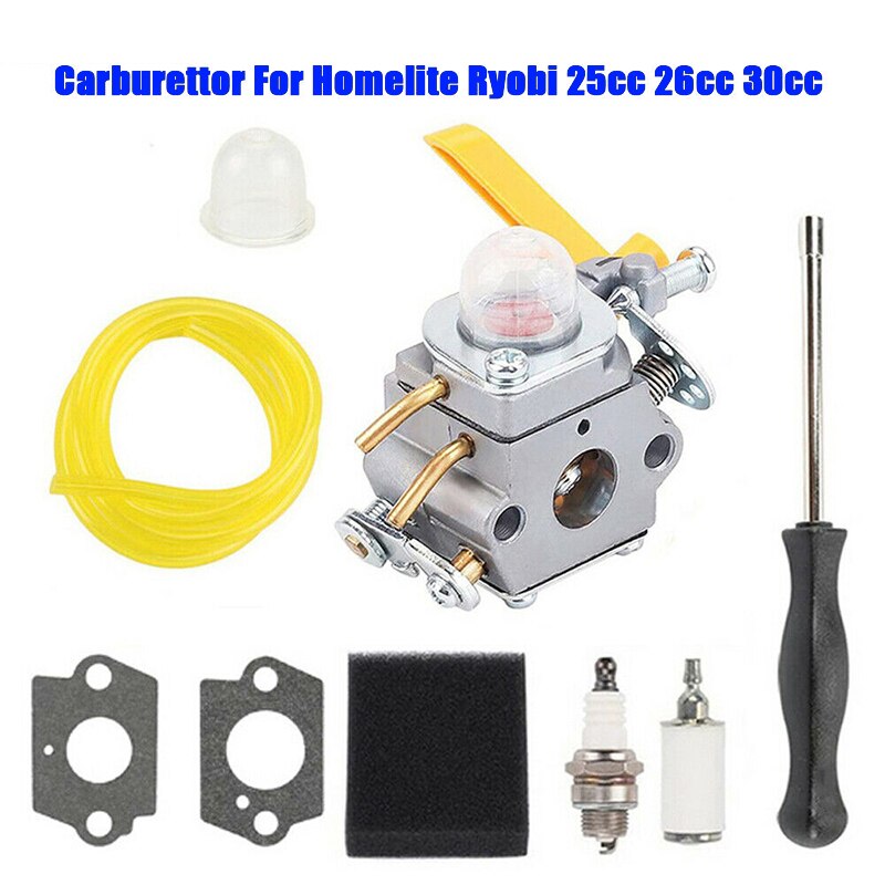 Carburettors For Homelite Ryobi 25cc 26cc 30cc Brush Cutter Hedge Trimmer Carb Carburetor Tools Air Filter Fuel Hose Primer Bulb