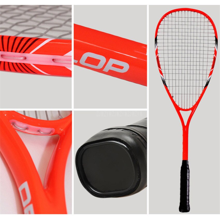 Lightweight Single Squash Racket Sport Training Aluminum Carbon Fiber Beginner Wall Racket With String FCSQ-01