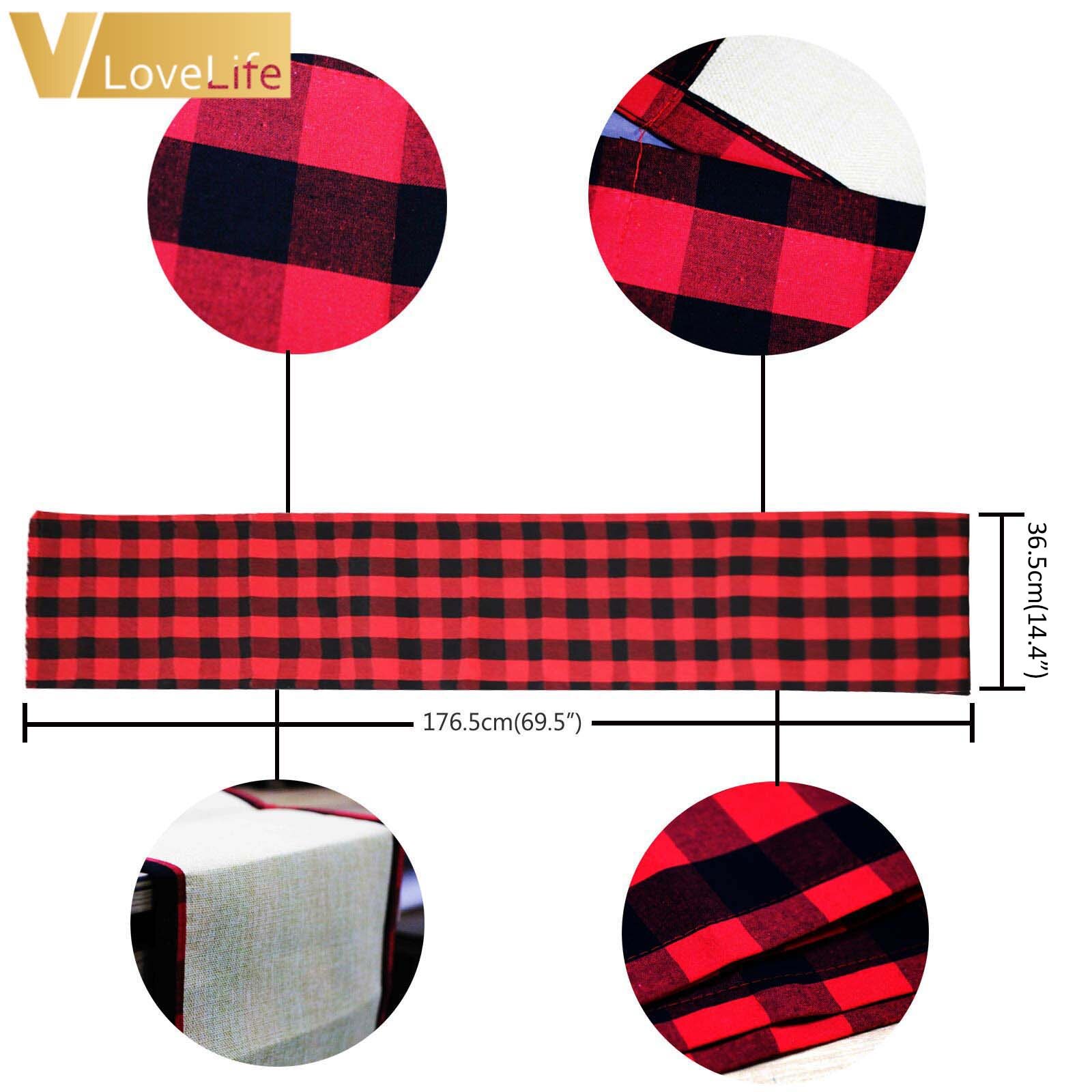Christmas Buffalo Plaid & Burlap Table Runner Year Themed Party Decoration Burlap Table Runner