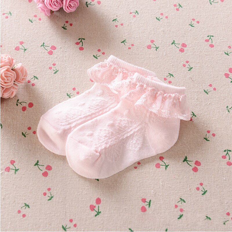 HAPPYPLUS Baby Socks Lace Pink White Baby Girl Christening Socks Infant Princess Summer Socks for Baptism 1st 2nd Birthday