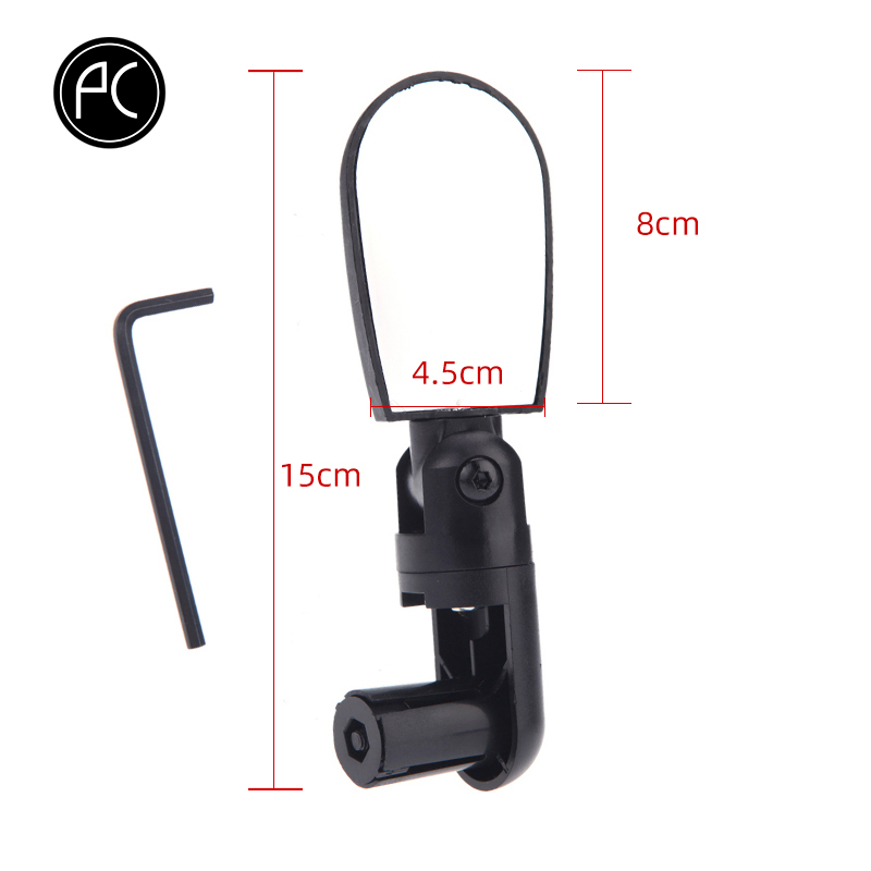 PCycling bicicleta espejo retrovisor bicicleta MTB ciclismo Amplia gama Back Reflector de mirilla ángulo ajustable manillar Mini espejos: C Black