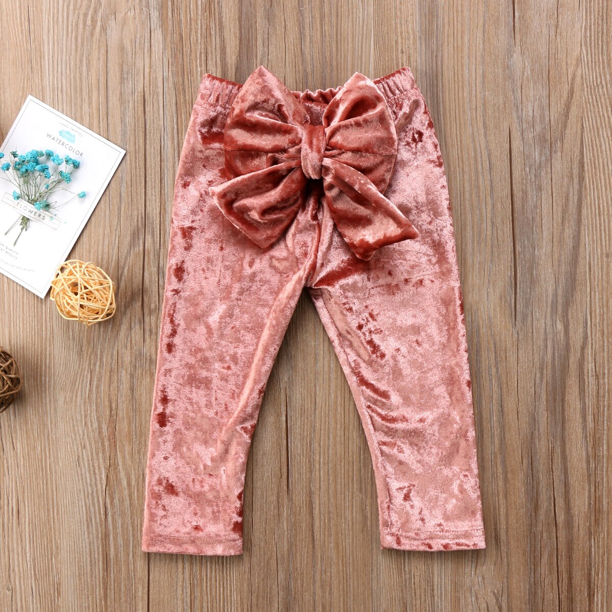Pantalones de terciopelo de princesa para niños y niñas, pantalones de de boda con lazo grande, pantalones de Pleuche elástico suave, ropa