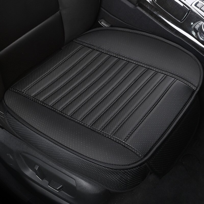 Hoge Lederen Autostoel Cover Comfortabel En Ademend Alle Jaar Ronde Beschermen De Autostoel Auto Accessoires: black front 1