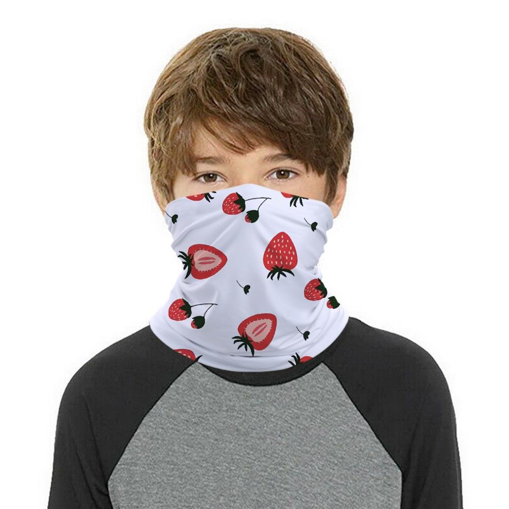 Aardbei kinderhoofd/gezicht/masker nek bandana sjaal dual-use magische buis hoofddoek wielersport hoofddeksel tulband bivakmuts: A