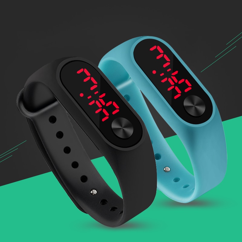Ich bin Freien Einfache Sport rot LED Digital Armbinde Uhr Männer Frauen Bunte Silikon Uhren freundlicher freundlicher Armbanduhr