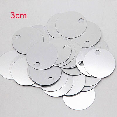 Sequin 20mm PVC Flat Round Loose Sequins 2cm Paillette Sewing Craft Women Garments Accessories with Big Hole 20g: silver 3cm