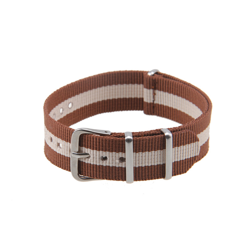 Alkuperäinen ylellinen kellon ranneke 18mm 20mm 22mm nylonkankaasta valmistettu solki hihna rannekellorannekellon tarvikkeet: Ruskea / 20mm