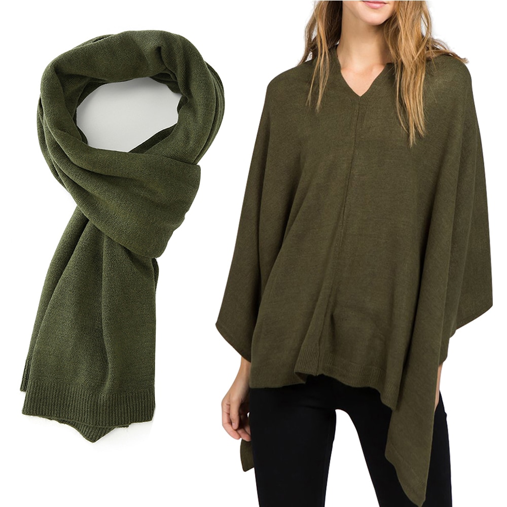 polyvalent châle couleur unie infini écharpe châles multi-fonction pull pull grande taille personnes anniversaire