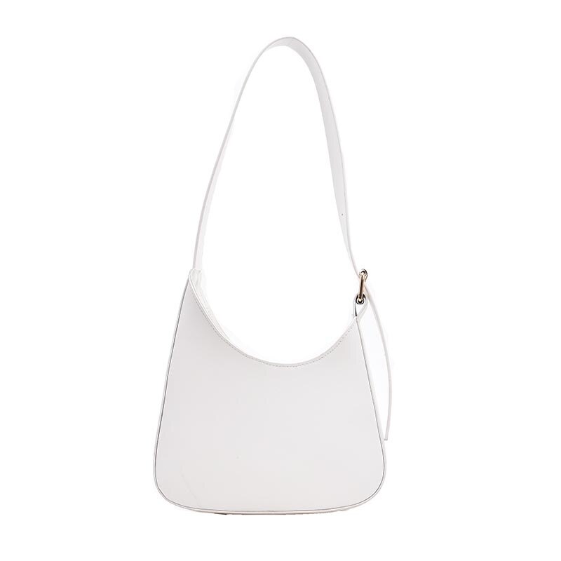 Style français En Cuir Sac À Bandoulière U Aisselle Petits Sacs À Main Pour Pochette Pour Femmes Sacs Couleur Uni Vintage Fourre-Tout Sac À Main: white shoulder bag