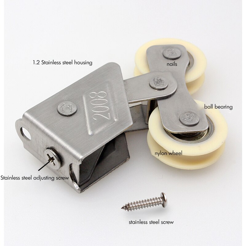 Sliding Door Wheel Roller Replacement, 28mm Grooved Nylon Wheel, Stainless Steel, for Sliding Glass Door Screen Door Gate Window