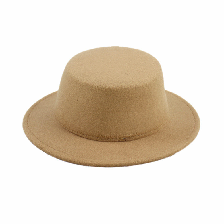 Children Kids Top Fedoras Hat Felt Vintage Gentleman Bucket Hat Wedding Party Festival Caps Craft 18colors Cosplay Costume: khaki