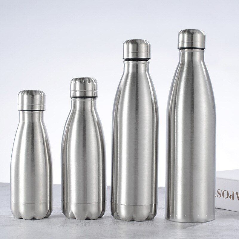 500/1000ml rustfritt stål vannflaske bærbar bpa gratis vann drikkeflaske treningsstudio sport sykling drinkware barneskole: 750ml