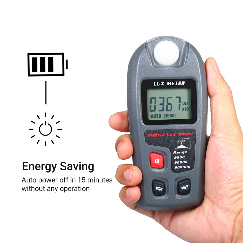 Light Meter Digital Illuminance Meter 4 Switchable Ranges Portable Illuminometer Pocket Handheld Lux Meter LCD Screen