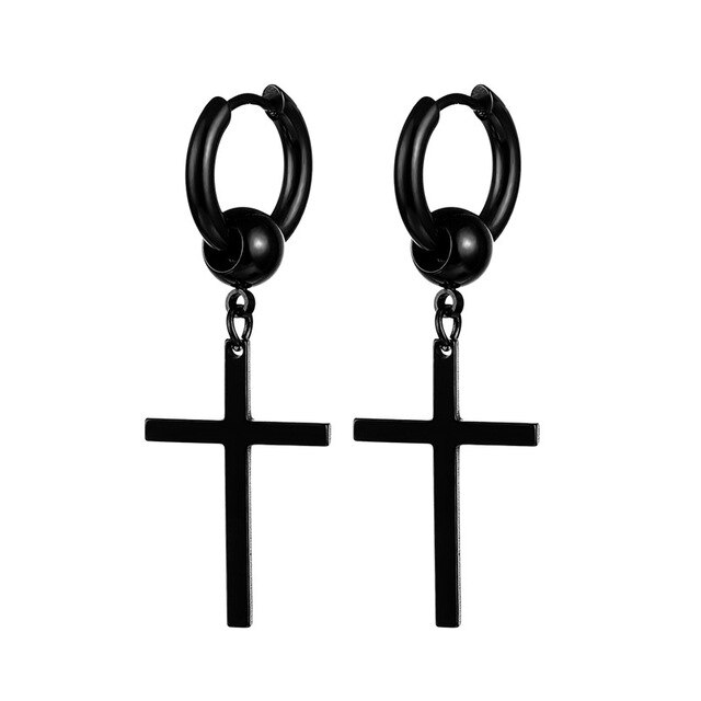 Pendientes geométricos de titanio para hombre y mujer, aretes de acero inoxidable, estilo Punk, Goth Ear Cuffs, Clip-on, joyería: Style 10