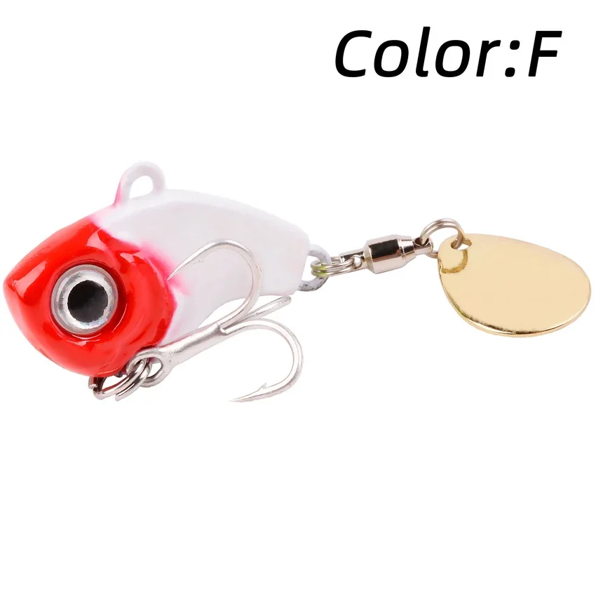 1 Uds. Cebo giratorio de Metal VIB con vibración, cuchara giratoria, Señuelos de Pesca de 5g -20g, plantillas para trucha, Pesca de invierno, cebos duros, aparejos de Pesca: 55 mm / Gris claro
