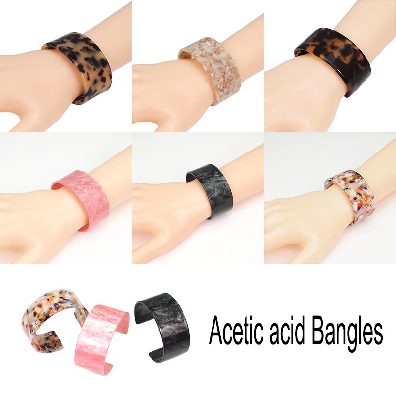 MANILAI Neue Leopard Harz Charme Manschette Armbänder Für Frauen Mehrfarbige Armbänder Armreifen Schmuck Zubehör