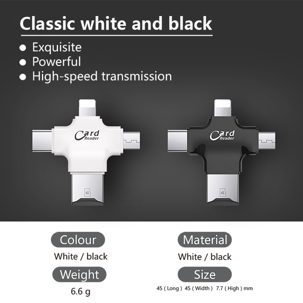 Lecteur 7 carte lightning, clé usb otg 6 carte mémoire microsd tf 5s adaptateur pour 8 x s6 s7 5 edge