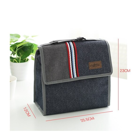 denim lunch bag thermal food insulated bag kids women or men casual cooler thermo picnic bag thermo lunch box: o