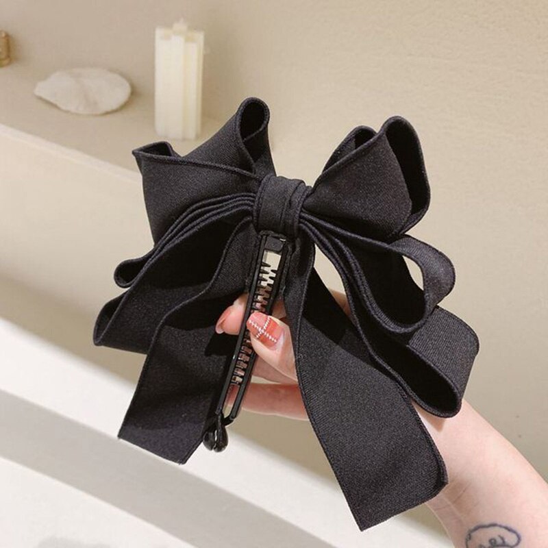 Band rosett bananklämma söt pärla hårnålar hårspänne kvinnor håraccessoarer enfärgad hår klo: 3