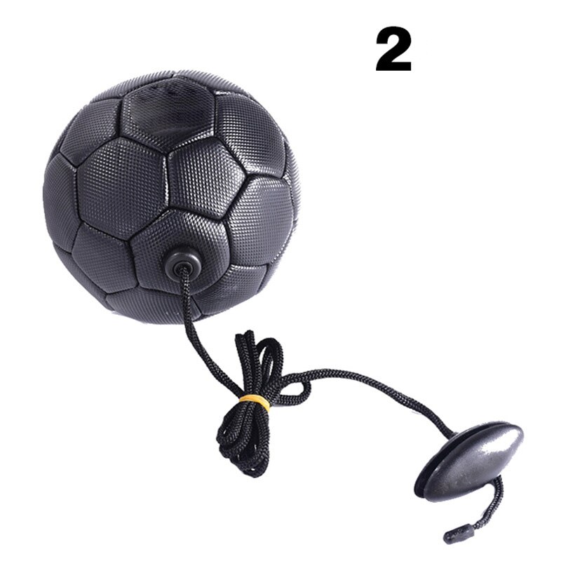 Kids Football Training Ball For Boys Grils Foot Ball Outdoor Equipment Training Practice Belt Pupils With Rope Soccer Ball: black 2
