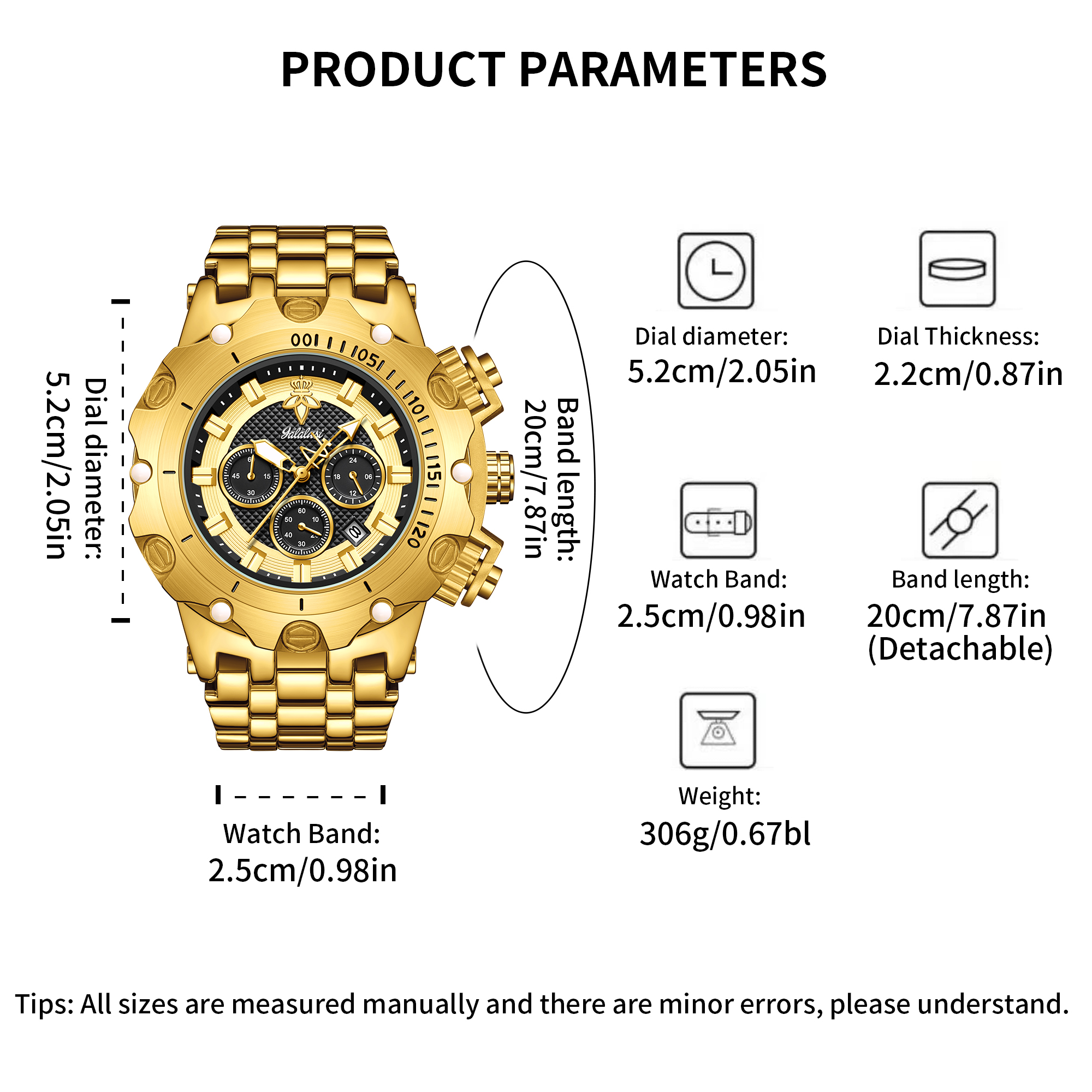 YaLaLuSi Men's Quartz Watch Dominant Multi Functional Practical Style Timepiece for Gentlemen