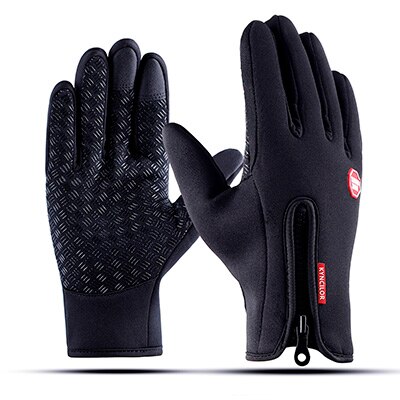 Wandelen Handschoenen Leger Guantes Tacticos Luva Windstopper Stof Warmer Touch Screen Handschoenen Voor Sport Winter Mannen Vrouwen Wandelen Handschoen: Black / S